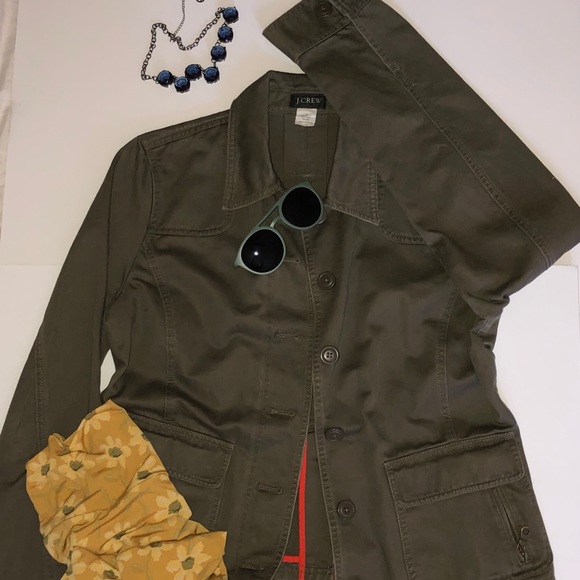 J. Crew Jackets & Blazers - J Crew L Olive Green Canvas Jacket J. Crew Jackets & Blazers - J Crew L Olive Green Canvas Jacket